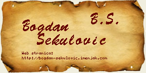 Bogdan Sekulović vizit kartica